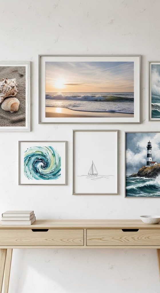 wall decor beach house ideas with coastal decor
