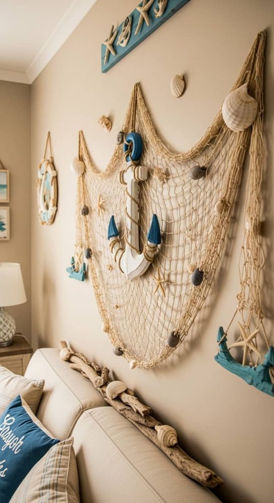 wall decor beach house ideas with coastal decor
