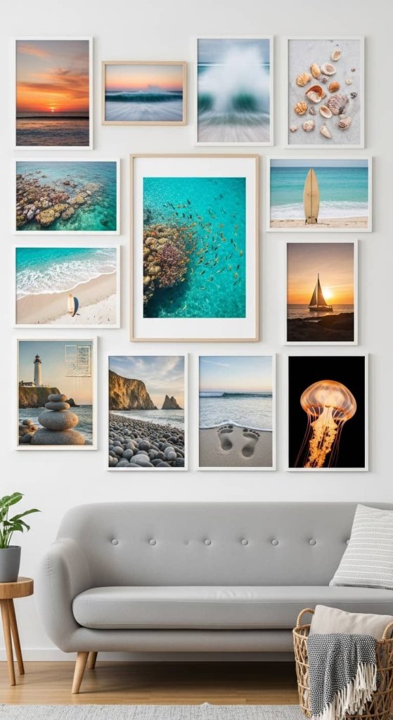 wall decor beach house ideas with coastal decor